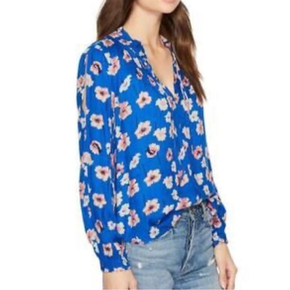 Lucky Brand Women’s Plus Size 1X Floral Peasant Blouse Cold Shoulder